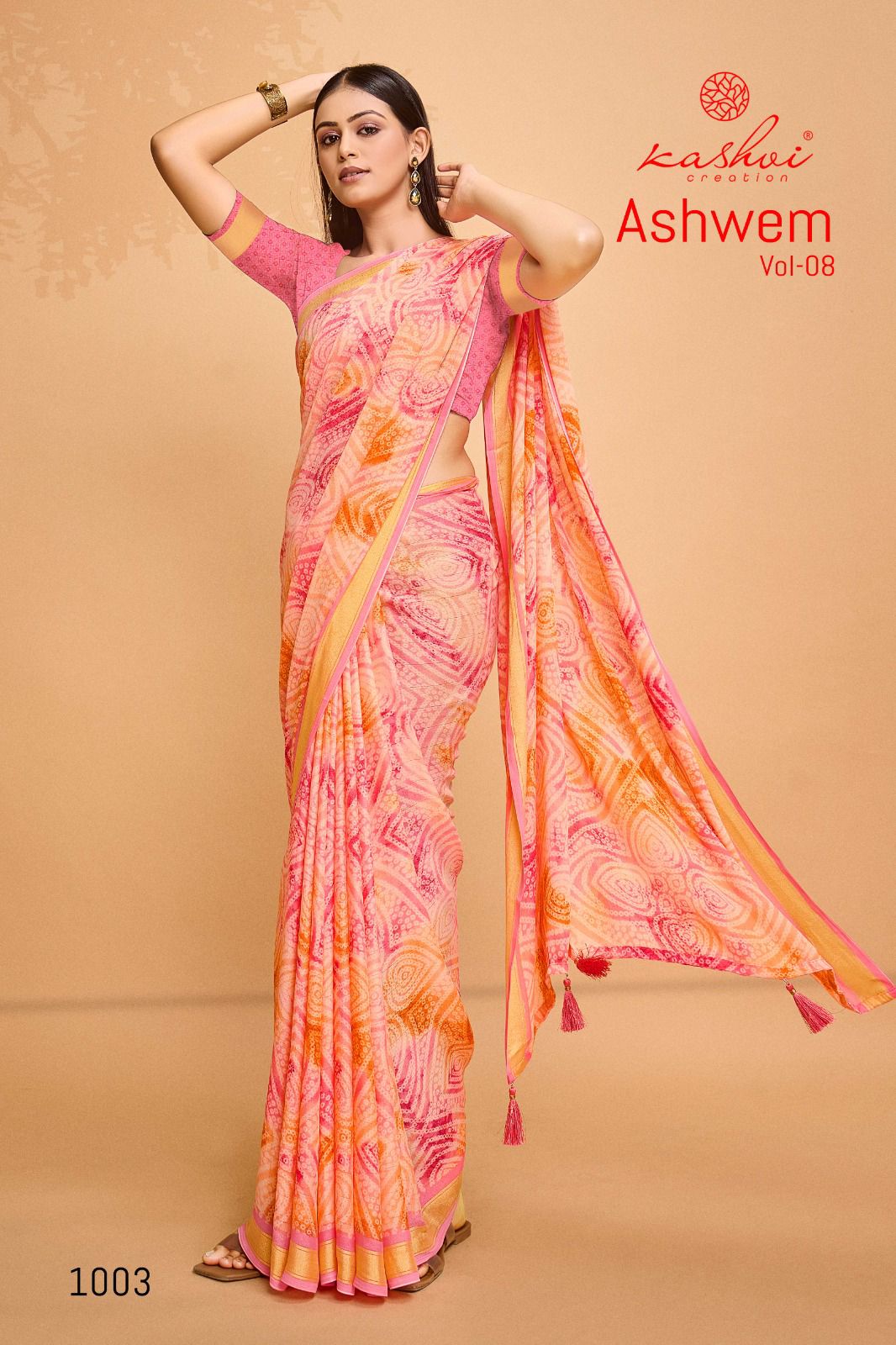 Ashwem Vol 8 By Kashvi Dull Moss Viscose Printed Daily Wear Sarees Wholesale Market In Surat
